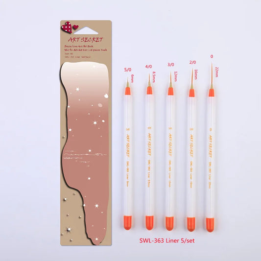 ArtSecret High-Grade French Manicure Nail Art Brush Set - 5pcs